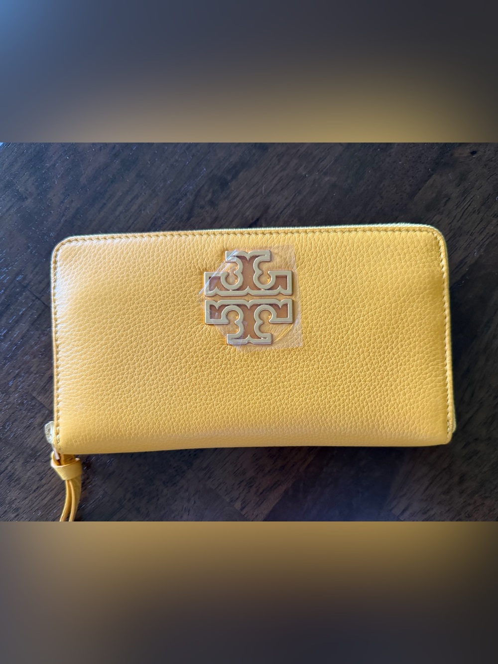 Tory Burch Yellow Britton zip Continental Wallet